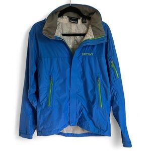 Marmot Men’s Aegis Waterproof Rain Jacket Bright Navy Blue Green Size Small